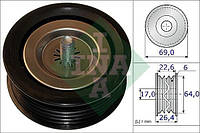 Ролик обводной ремня поликлинового (приводного), арт.: 532 0671 10, Пр-во: INA