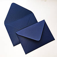 Конверт С6 из дизайнерского картона 250 гр/м синий 11х16 см