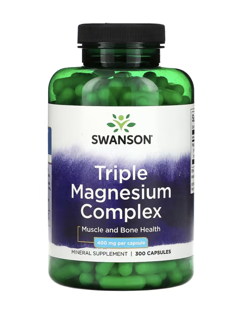 Потрійний комплекс магнію 400 мг - 300 капсул - Swanson (Потрійний комплекс магнію Свансон)