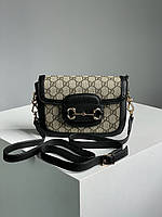 Сумка женская кросс боди Gucci Horsebit 1955 Mini Bag Grey/Black на плечо кросс боди клатч