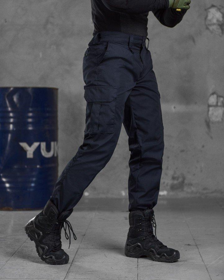 Демисезонные мужские брюки с накладными карманами, штаны ВСУ рип-стоп темно-синего цвета - фото 5 - id-p2111775979