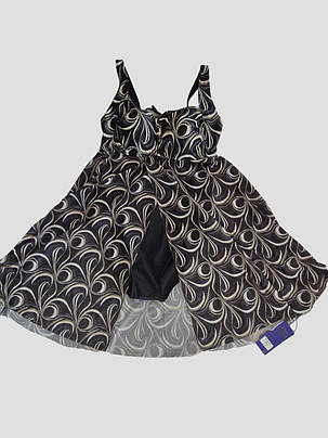 Злитий купальник-плаття ZFive 4017 чорний-бежевий 50 52 54 56 58 український розмір, фото 2