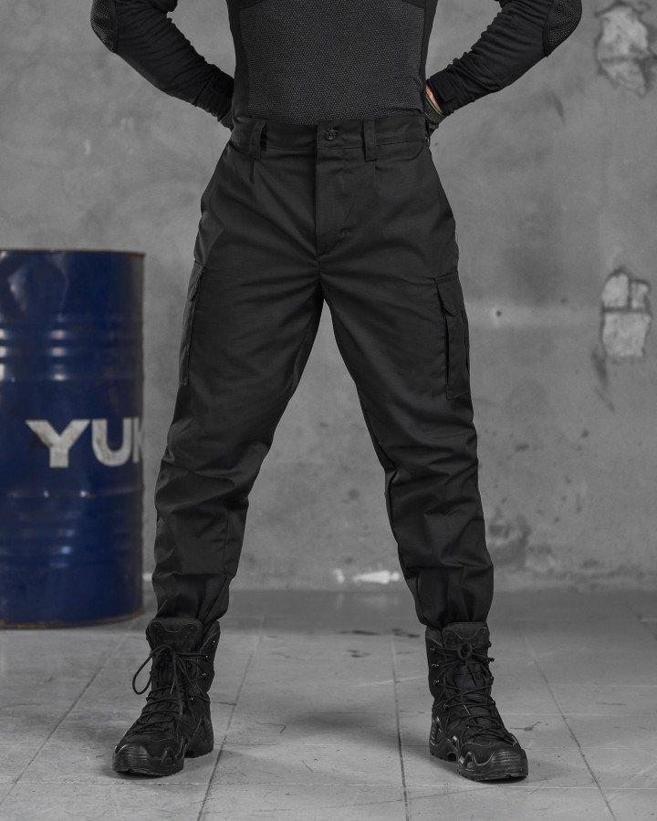Весенние мужские брюки с накладными карманами, брюки тмактические рип-стоп черные XL - фото 5 - id-p2111796211