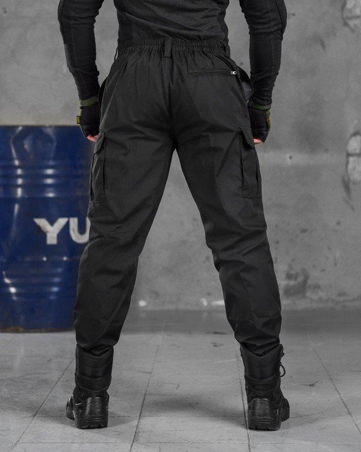 Весенние мужские брюки с накладными карманами, брюки тмактические рип-стоп черные XL - фото 10 - id-p2111796211