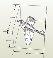 PaperKhan конструктор из картона 3D птица орёл сокол Паперкрафт Papercraft набор для творчества игрушка суверн