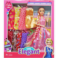 Кукла с гардеробом "Elegant girl" (10 нарядов) детская игрушка куколка