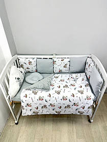 Набір постільної білизни в дитяче ліжечко з плюшу: ковдра трансформується в конверт на виписку