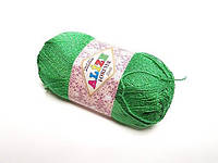 Пряжа для ручного вязания Alize FOREVER SİM (Фореве Симли) летняя нитка с рюликсом 126 зелений