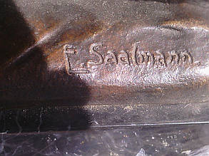Металург Е. Saalmann поч. ХХ століття бронза Сталевар, фото 3