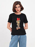 Женская футболка с принтом микимаус р: 42-46 Черный