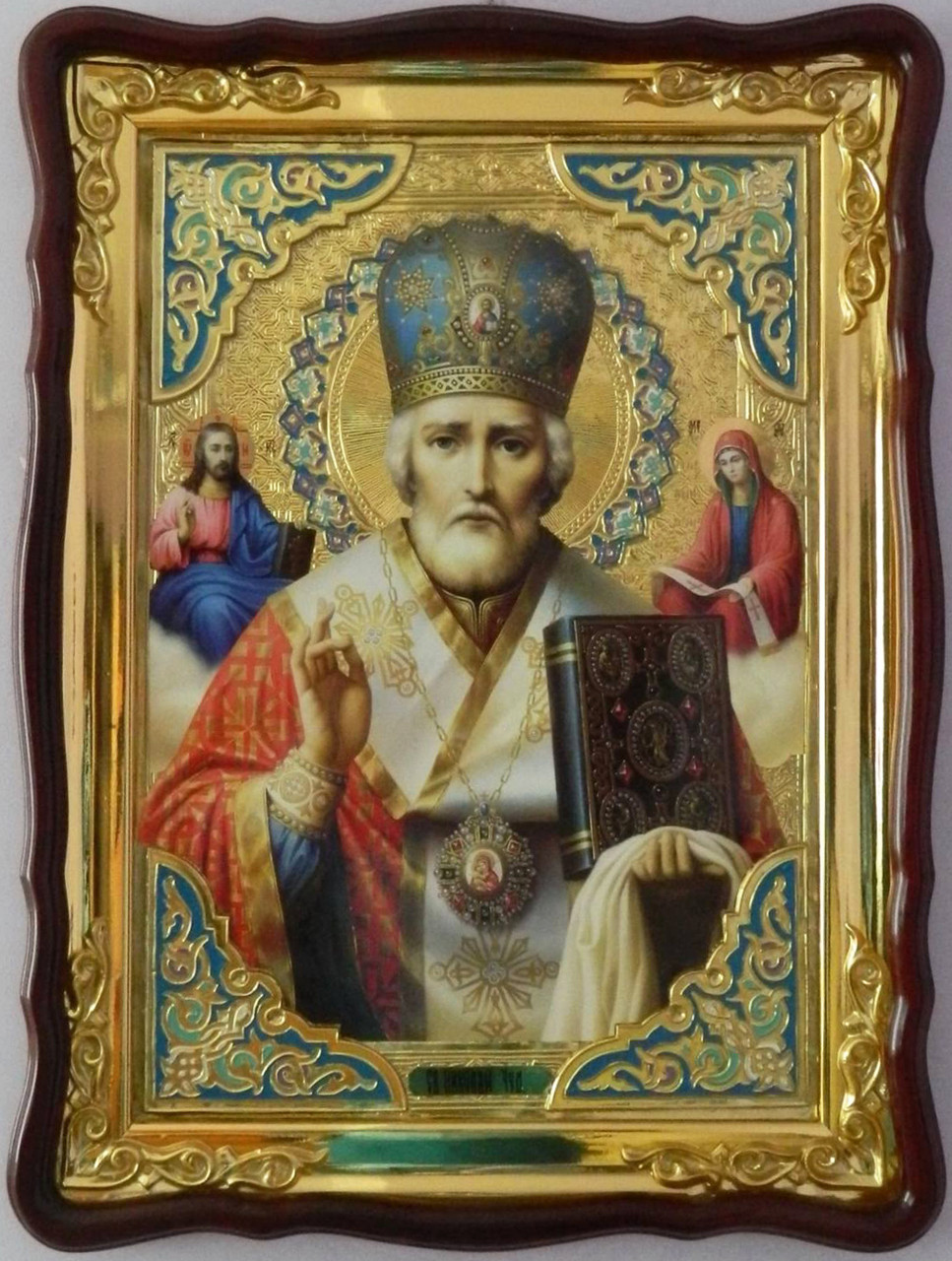 Ікона Святителя Миколи Чудотворця у митрі, 80×60см, фото 1