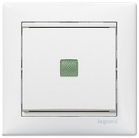 774410 Legrand Выключатель одноклавишный с подсветкой белый Valena Classic
