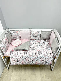 Набір постільної білизни в дитячу кроватку на три сторони з плюшу: ковдра трансформується в конверт