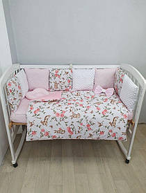 Набір постільної білизни в дитячу кроватку на три сторони з плюшу: ковдра трансформується в конверт