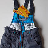 Теплі якісні штанці з нагрудником для новонародженого: хлопчика 62-68 TUP-TUP, фото 5