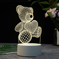 Акриловый 3D ночник-светильник мишка