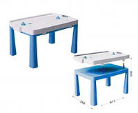 Пластиковый стол с насадкой для аэрохоккея (синий) ptoys