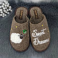 Капці жіночі повстяні для ламінату Белста коричневі з овечкою 4191, фото 2