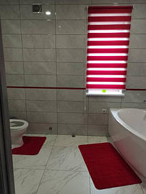 Набір килимків до ванної кімнати колекції Mono, колір вишневий