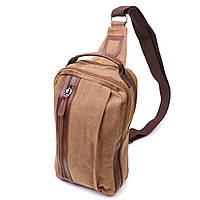 Вертикальная мужская сумка через плечо из плотного текстиля Vintage 22191 Коричневый LP, код: 8323985
