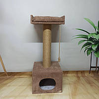 Комплекс будиночка для котів "Маркіз", кігтедрапка, з лежанкою, 105*40*40см