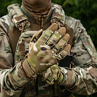 Тактичні рукавички M-Tac A30 MC мультикитні стрільцеві рукавички мультикам повнопалі рукавички мультикам M