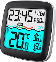 Електронний термогігрометр для басейну з безпровідним датчиком Technoline WS9059 (Black), фото 2