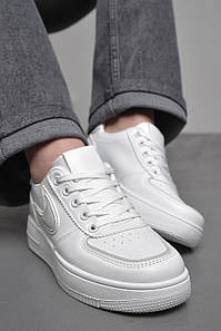Кросівки жіночі білого кольору на шнурівці 174399P