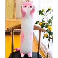 Мягкая плюшевая игрушка Длинный Кот Батон котейка-подушка 50 см. AS-708 Цвет: розовый