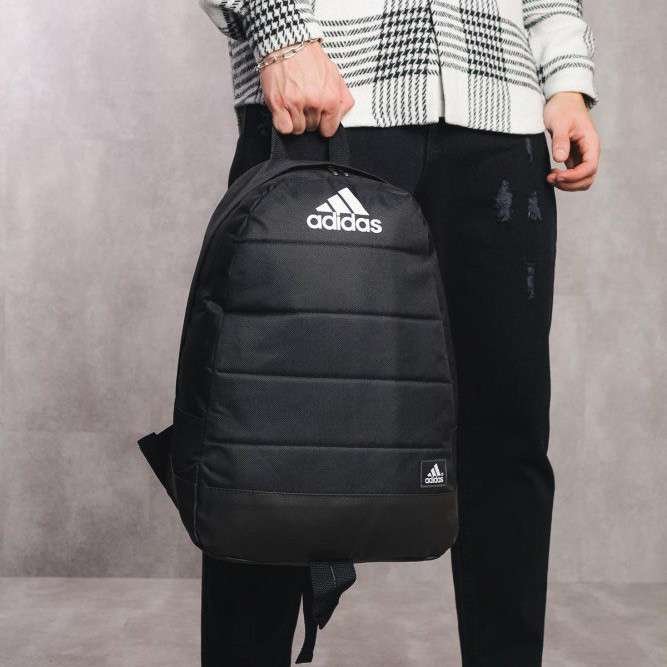Чоловічий спортивний рюкзак Adidas чорний сумка Адідас спортивна чорна для тренувань
