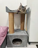 Будиночок із кігтеточкою для кота, "Пальміра 90", з лежанкою, з іграшкою, 90*45*45 см