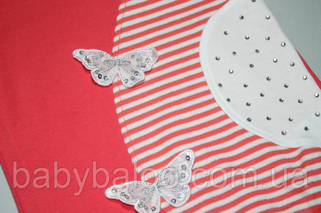 Дитяча футболка з принтом і манжетою МЕТЕЛИК камені смужка (зростання від 104см до 128 см), фото 2