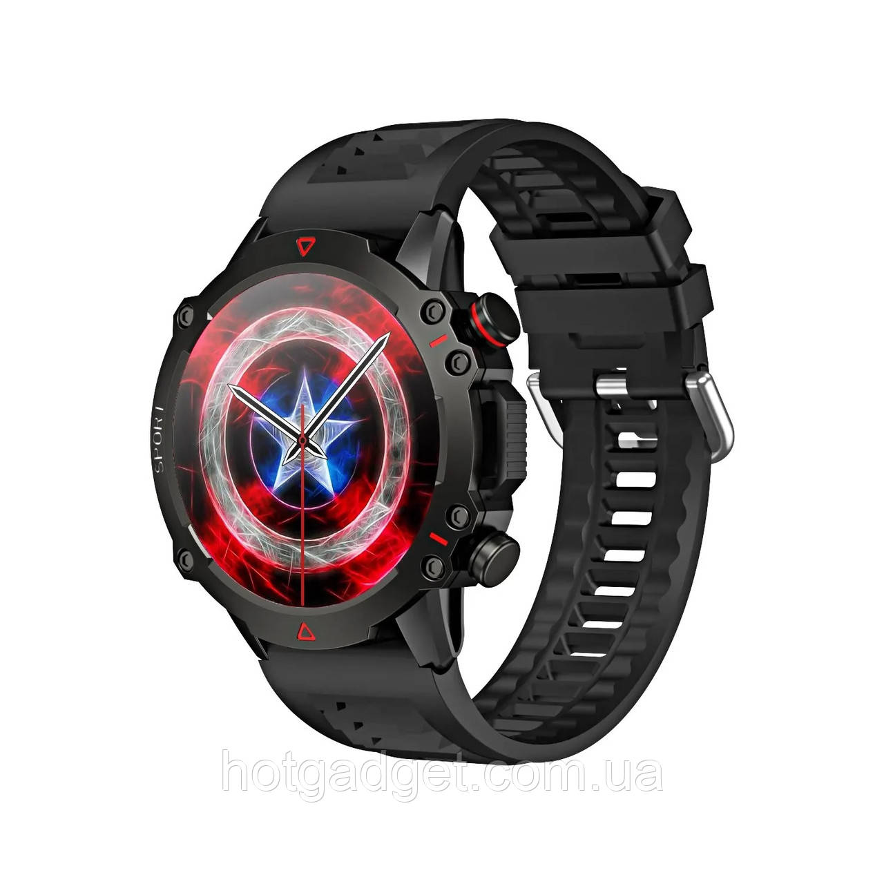 Смарт-годинник LEMFO TF10 Pro Black (тонометр, пульсометр, кисень у крові, дзвінки) AMOLED екран