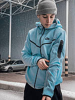 Мужская синяя кофта с капюшоном на молнии Nike Tech Fleece