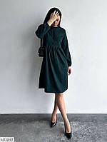Прогулянкова демісезонна сукня жіноча вельветова верх на кнопках вільного фасону завищена талія