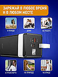 Потужний Power Bank повербанк з ліхтарем Hoco 400000MAH 2 USB, USB-C, Micro-USB/Type-C, швидке заряджання Q.C, фото 2