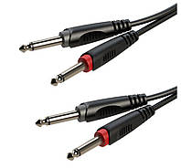 Готовый аудио кабель 2xJack 6,3 mono 2xJack 6,3 mono Roxtone RAC-C100-L1 1м