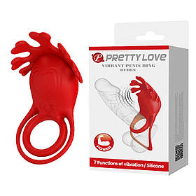 Віброкільце PRETTY LOVE - VIBRATION PENIS RING, Ruben, 7 vibration functions red