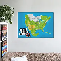 Плакат "ГТА 6 мапа, Grand Thief Auto 6, GTA 6", 43×60см, фото 2