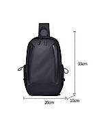 Сумка-слінг 33 х 20 х 10 см Weatro Чорна ssch-kit-0048, фото 4