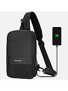 Сумка-слінг 31 х 21 х 7 см Weatro Чорна ssch-kit-0045, фото 3