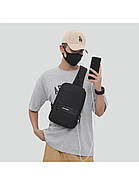 Сумка-слінг 31 х 21 х 7 см Weatro Чорна ssch-kit-0045, фото 9