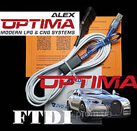 Кабель gбо Optima на чипі FTDI з індикацією. Шнур для налаштування ГБО Alex Optima