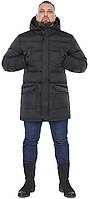 Чоловіча зимова лаконічна куртка графітового кольору модель 63411