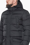 Чоловіча зимова лаконічна куртка графітового кольору модель 63411, фото 6