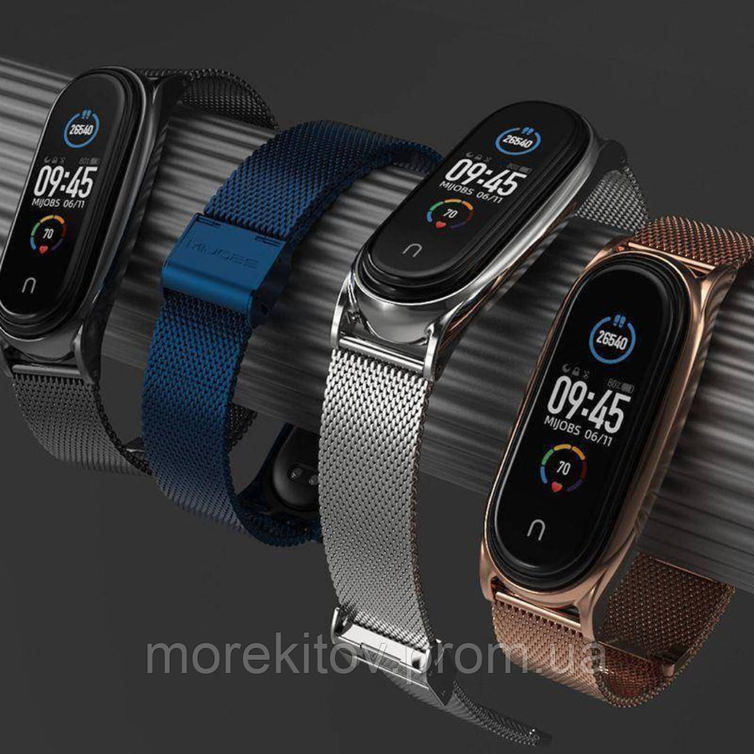 Mеталлический ремешок Миланская Петля Milano Jobs Xiaomi Mi Band 6/5/4/3 золото В3 (mrk3070) - фото 2 - id-p1577875405