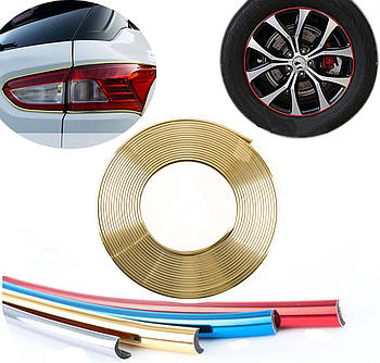 Молдинг на Колесо Диски Решітку 8 м x 9 мм Золотий (A082-03)