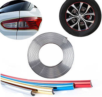 Молдинг на Колесо Диски Решітку 8 м x 9 мм Хром (A082-01)