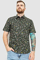 Рубашка мужская с принтом темно-зеленый 214R6916 Ager XXL ZR, код: 8226130