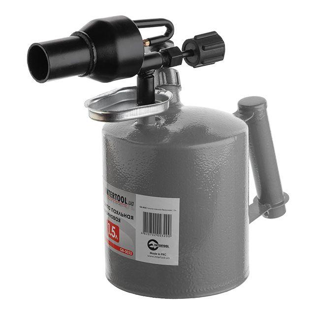 Лампа паяльна бензинова 1,5 л INTERTOOL GB-0032, фото 1